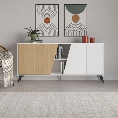 Fiona Console 180 Cm - White/Oak - 2 Years Warranty