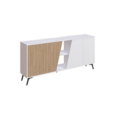 Mourah Fiona Console 180 Cm - White/Oak - 2 Years Warranty