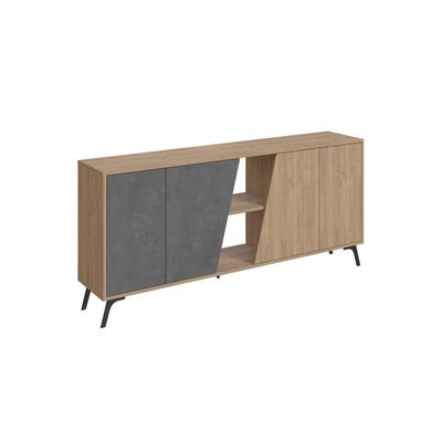 Mourah Fiona Console 180 Cm - Oak/Retro Grey - 2 Years Warranty