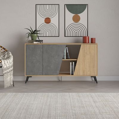 Mourah Fiona Console 150 Cm - Oak/Retro Grey - 2 Years Warranty