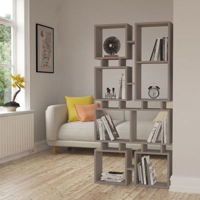 Mourah Rail Bookcase No.1 - Light Mocha - 2 Years Warranty