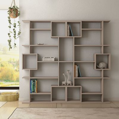 Mourah Soto Bookcase - Light Mocha - 2 Years Warranty