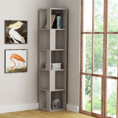 Mourah Piano Corner Bookcase - Light Mocha - 2 Years Warranty