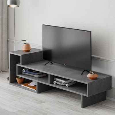 Mourah Tetra Tv Stand Up To 43 Inches With Storage - Retro Grey - 2 Years Warranty