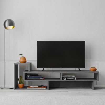 Mourah Tetra Tv Stand Up To 43 Inches With Storage - Retro Grey - 2 Years Warranty