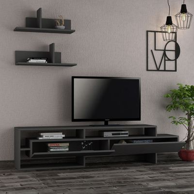 Mourah Gara TV Unit Up To 60 Inches With Storage - Anthracite - 2 Years Warranty