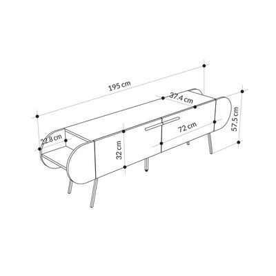 Mourah Capsule Tv Stand Up To 65 Inches With Storage - White - 2 Years Warranty