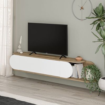 Mourah Tone Tv Stand Up To 65 Inches With Storage - Hitit/White - 2 Years Warranty