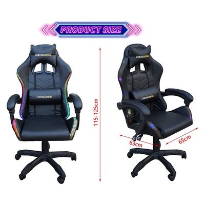 Mahmayi Black HYG-01LED LED Gaming Chair, Ergonomically Designed with RGB Lights with Adjustable Brightness, Finest Reclining Feature & Power Support USB Gaming Chairs