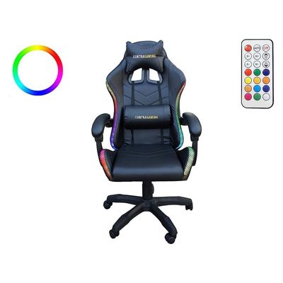 Mahmayi Black HYG-01LED LED Gaming Chair, Ergonomically Designed with RGB Lights with Adjustable Brightness, Finest Reclining Feature & Power Support USB Gaming Chairs