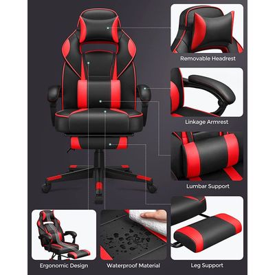 Songmics Black and Red Obg73Brv1 Modern Gaming Chairs for Playstation, Office, Gaming Station, Home, Study Room by Mahmayi