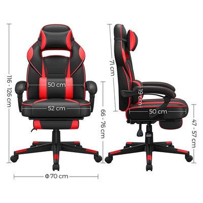 Songmics Black and Red Obg73Brv1 Modern Gaming Chairs for Playstation, Office, Gaming Station, Home, Study Room by Mahmayi