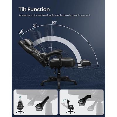 Songmics Black and Grey OBG073B03 Stylish Gaming Chairs for Playstation, Office, Gaming Station, Home, Study Room by Mahmayi