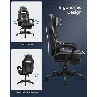 Songmics Black and Grey OBG073B03 Stylish Gaming Chairs for Playstation, Office, Gaming Station, Home, Study Room by Mahmayi