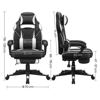 Songmics Black and White OBG73BW Advanced Gaming Chairs for Playstation, Office, Gaming Station, Home, Study Room by Mahmayi