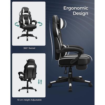 Songmics Black and White OBG73BW Advanced Gaming Chairs for Playstation, Office, Gaming Station, Home, Study Room by Mahmayi