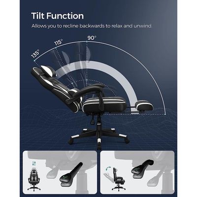 Songmics Black and White OBG73BW Advanced Gaming Chairs for Playstation, Office, Gaming Station, Home, Study Room by Mahmayi