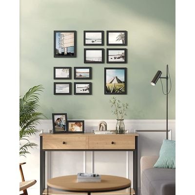 Songmics Picture Frames Set of 10 Photo Frames - Two 8" x 10" (20 x 25 cm), Four 5" x 7" (13 x 18 cm), Four 4" x 6" (10 x 15 cm), Black RPF310H by Mahmayi