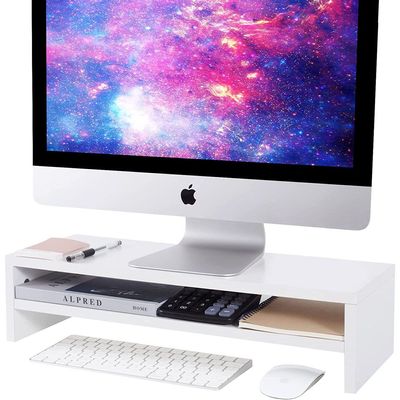 Mahmayi White MSR-WHT Monitor Stand Riser for Laptop Computer/TV/PC/Printer, Multifunctional Systems