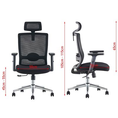 Mahmayi Ergonomic Adjustable Office Chair with Adjustable Arm Rests, Lumbar Support, Contoured Back, and Seat Cushion -Comfortable Seating Solution for Office and Home - SleekLine T01B Mesh Chair - Black