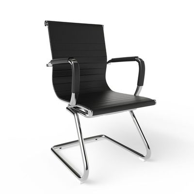 Mahmayi UT-C031V Visitors Chair, Waiting Room & Reception PU Chair, Padding Seat Ergonomic Executive Chair Fixed Armrest Chair Home Office Chair, Durable Base Visitor Armchair Black