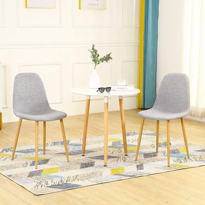 Mahmayi Dining Chairs Set Of 4 - Mid Century Dining Room Chairs Modern Accent Chairs For Kitchen Living Room - Light Grey - Stylish Comfortable Seating for 4 Guests