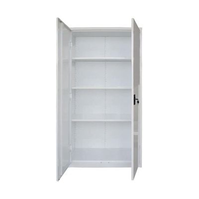 Mahmayi Godrej OEM 3 Shelf Filing Cupboard Cabinet, Steel Construction Office Organizer Storage Solution, Includes Lock with 2 Keys, Metal Cabinet for Documents, Supplies and Hanging Files- White