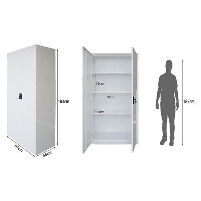 Mahmayi Godrej OEM 3 Shelf Filing Cupboard Cabinet, Steel Construction Office Organizer Storage Solution, Includes Lock with 2 Keys, Metal Cabinet for Documents, Supplies and Hanging Files- White