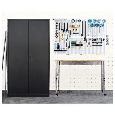 Mahmayi Victory Steel Japan OEM 3 Shelves Steel Filing Cupboard, Office Organizer Storage Solution, Includes Lock with 2 Keys, Metal Cabinet for Documents, Supplies and Hanging Files (BLACK)