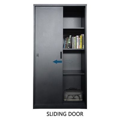 Mahmayi Victory Steel Japan Full HT Steel Door Sliding Door Filing Cabinet, Versatile for Home and Office Bookshelf or Cupboard - Black