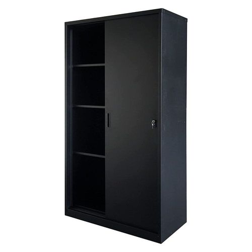 Victory Steel Japan Full HT Steel Sliding door Height adjustable Filing Cabinet, cupboard and bookshelf - Black