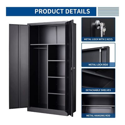 Mahmayi Victory Steel Japan OEM Black Wardrobe for Home Storage - Premium Quality Modern Design Organizer with Durable Steel Frame - Stylish Space-Saving Furniture Solution for Bedrooms and Living Spaces