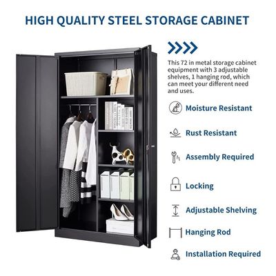 Mahmayi Victory Steel Japan OEM Black Wardrobe for Home Storage - Premium Quality Modern Design Organizer with Durable Steel Frame - Stylish Space-Saving Furniture Solution for Bedrooms and Living Spaces