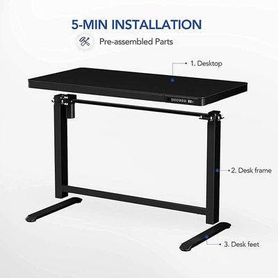 Flexispot Electric Standing Desk with Drawer Height Adjustable 48 x 24 Inches White Desktop & Frame Quick Install Comhar Home Office Table w/USB Charge Ports, Storage Organizer by Mahmayi