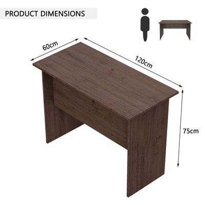 Mahmayi MP1-1260 Office Desk with Lockable Drawers, Brown Finish, Spacious Work Surface, Sturdy Construction, Ideal for Home or Office Use