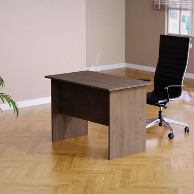 Mahmayi MP1-1260 Office Desk with Lockable Drawers, Brown Finish, Spacious Work Surface, Sturdy Construction, Ideal for Home or Office Use