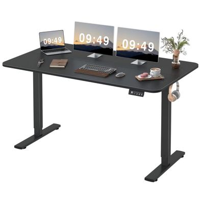 Mahmayi Simplistic ZCD-28B Black Standing Desk with Adjustable Legs, Sturdy Anti-Rust Steel Frames for Home, Office, Living Room, Workstation 120x60cm