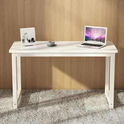 Mahmayi Crafted ZCD-24W White Computer Desk with Adjustable Leg Pads, Sturdy Anti-Rust Steel Frames for Home, Office, Living Room, Workstation 100x60cm