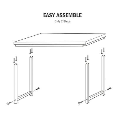 Mahmayi Crafted ZCD-24W White Computer Desk with Adjustable Leg Pads, Sturdy Anti-Rust Steel Frames for Home, Office, Living Room, Workstation 100x60cm