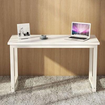 Mahmayi Crafted ZCD-24W White Computer Desk with Adjustable Leg Pads, Sturdy Anti-Rust Steel Frames for Home, Office, Living Room, Workstation 100x60cm