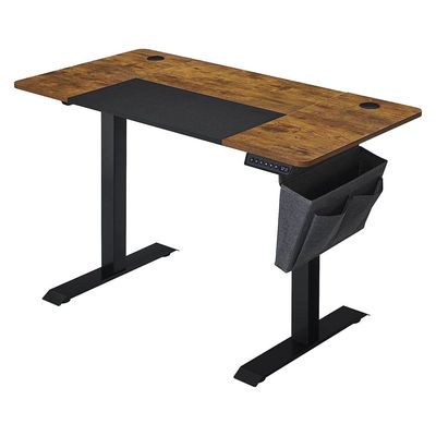 Songmics Height-Adjustable Desk, Electric, Infinitely Adjustable, Spliced Plate, 4 Heights, Fabric Bag, 120 X 60 X (72-120) Cm, Made of Steel, Vintage Brown/black Lsd015x01 by Mahmayi