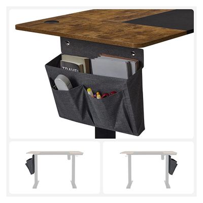 Songmics Height-adjustable desk, electric, infinitely adjustable, 4 heights, fabric bag, 120 x 60 x (72-120) cm, made of steel, vintage brown/black LSD015X01