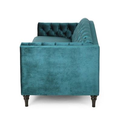 Nova 3 Seater Velevt Sofa - Teal- L220cm X W60cm x H85cm