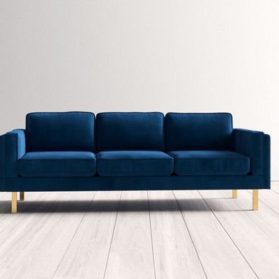 Nebula 3 Seater Velevt Sofa -Navy Blue- L220cm x W86 x H 81cm