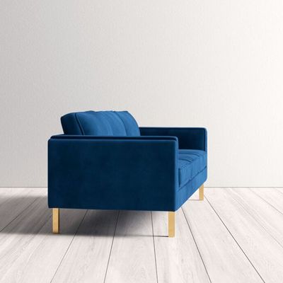 Nebula 3 Seater Velevt Sofa -Navy Blue- L220cm x W86 x H 81cm