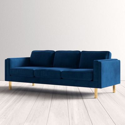 Nebula 3 Seater Velevt Sofa -Navy Blue- L220cm x W86 x H 81cm