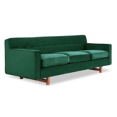 Gleason 3 Seater Velevt Sofa - Emerald Green- L220cm x W85cm x H76cm