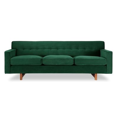 Gleason 3 Seater Velevt Sofa - Emerald Green- L220cm x W85cm x H76cm