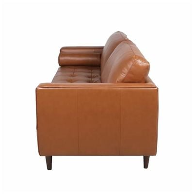 Faux 2 Seater Faux Leather Sofa -Brown - L220cm x W83cm x H83cm