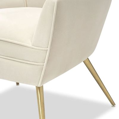   Paris Queen 1 Seater Velevt Chair  - Beige-  L80cm x W79 x H96